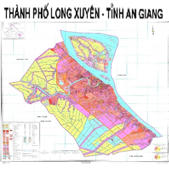 TẢI Bản đồ hành chính Thành phố Long Xuyên, An Giang khổ lớn 2022