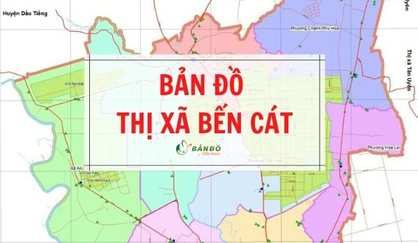 TẢI Bản đồ hành chính TP Bến Cát, tỉnh Bình Dương khổ lớn 2023