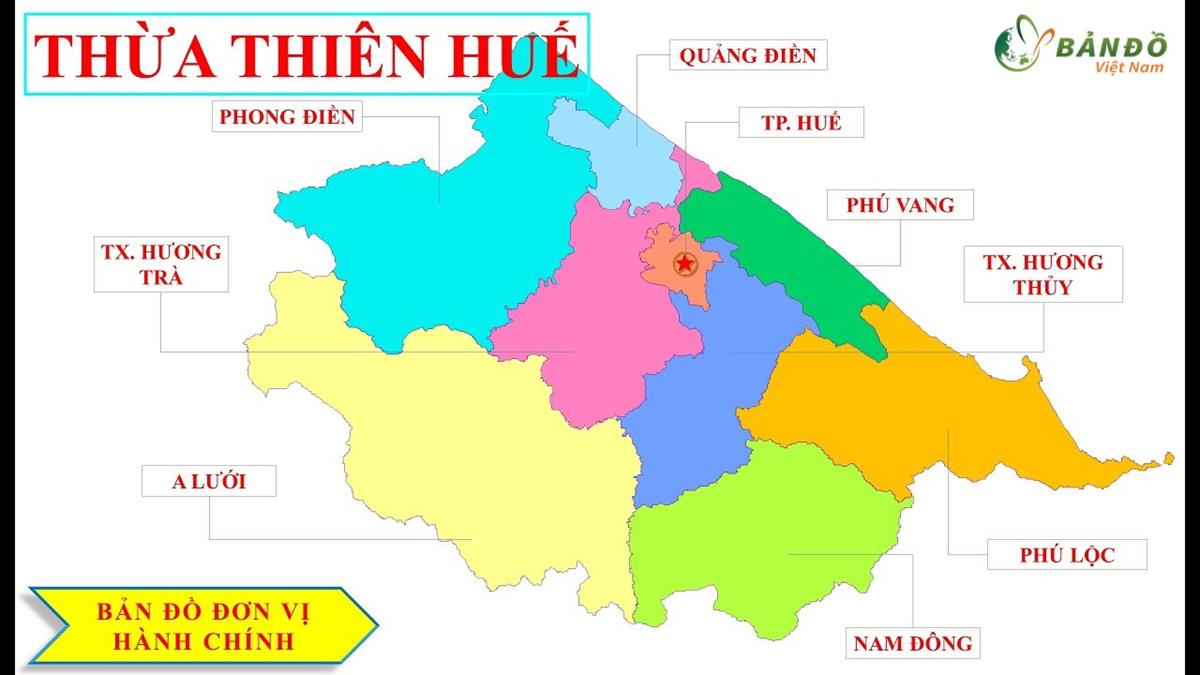 Bản đồ Hành chính tỉnh Thừa Thiên Huế năm 2022