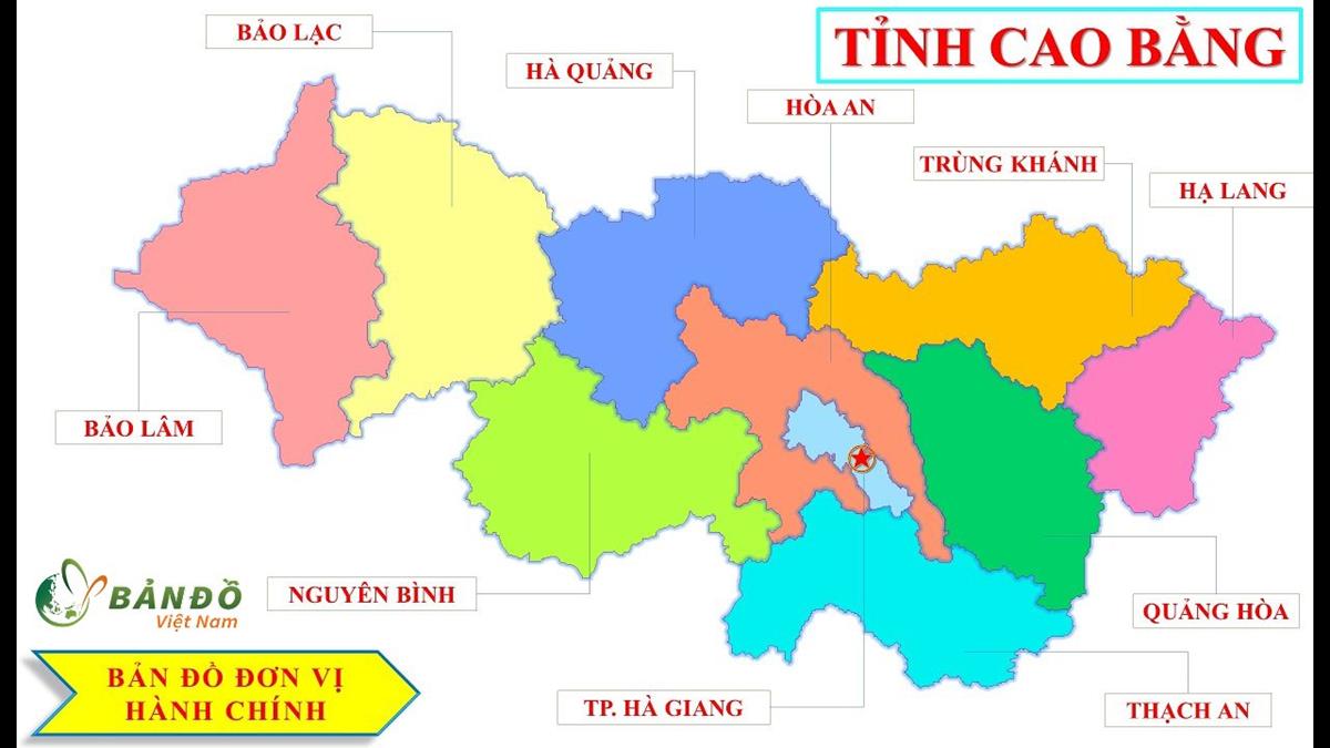 Khám phá bản đồ hành chính Cao Bằng để tìm hiểu về cấu trúc hành chính của tỉnh và khám phá các địa danh nổi tiếng như Thác Bản Giốc và Hoàng Su Phì.
