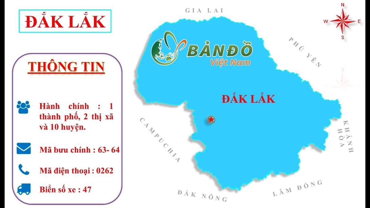 TẢI Bản đồ Hành chính Tỉnh Đắk Lắk (Daklak) Khổ Lớn 2022
