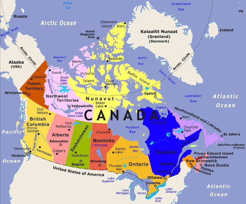 TẢI Bản đồ đất nước Canada khổ lớn phóng to năm 2022