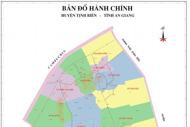 TẢI Bản đồ hành chính huyện Tịnh Biên, tỉnh An Giang khổ lớn 2023