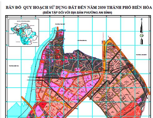 Bản đồ quy hoạch sử dụng đất Phường An Bình Biên Hoà đến năm 2030