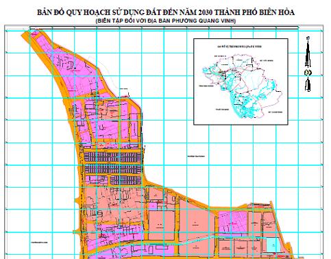 Bản đồ quy hoạch sử dụng đất Phường Quang Vinh Biên Hoà đến năm 2030