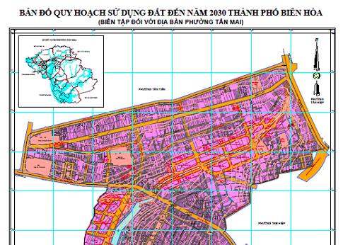 Bản đồ quy hoạch sử dụng đất Phường Tân Mai TP Biên Hoà đến năm 2030