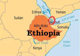 Bản đồ đất nước Ethiopia (Ethiopia Map) khổ lớn năm 2023