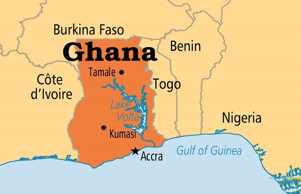 Bản đồ nước Ghana (Ghana Map) khổ lớn năm 2023