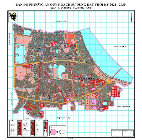 TẢI Bản đồ quy hoạch sử dụng đất Quận Hai Bà Trưng đến năm 2030
