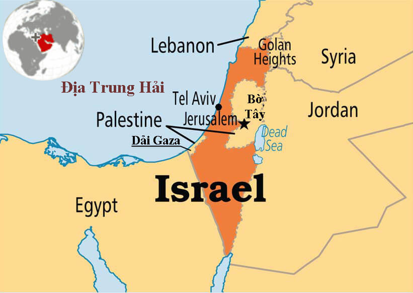 Bản đồ nước Israel (Israel Map) khổ lớn năm 2022