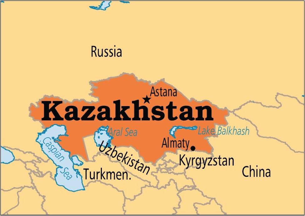 Bản đồ nước Kazakhstan (Kazakhstan Map) khổ lớn năm 2023