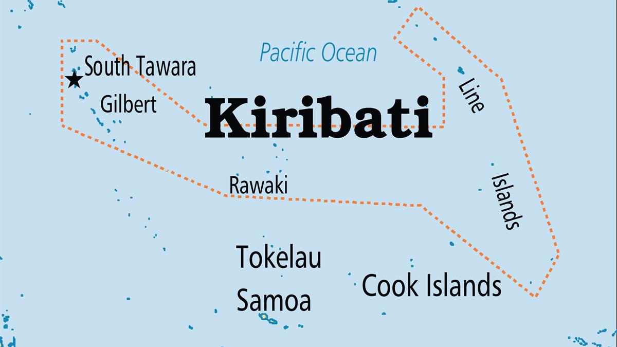 Bản đồ nước Kiribati (Kiribati Map) khổ lớn năm 2023