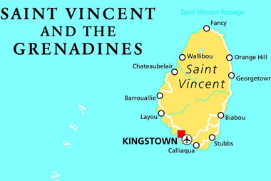 Bản đồ nước Saint Vincent và Grenadines khổ lớn năm 2022