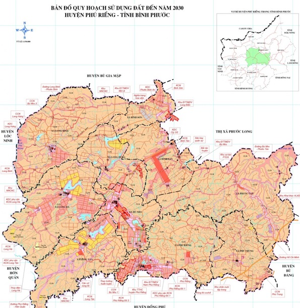 TẢI Bản đồ quy hoạch sử dụng đất Huyện Phú Riềng đến năm 2030