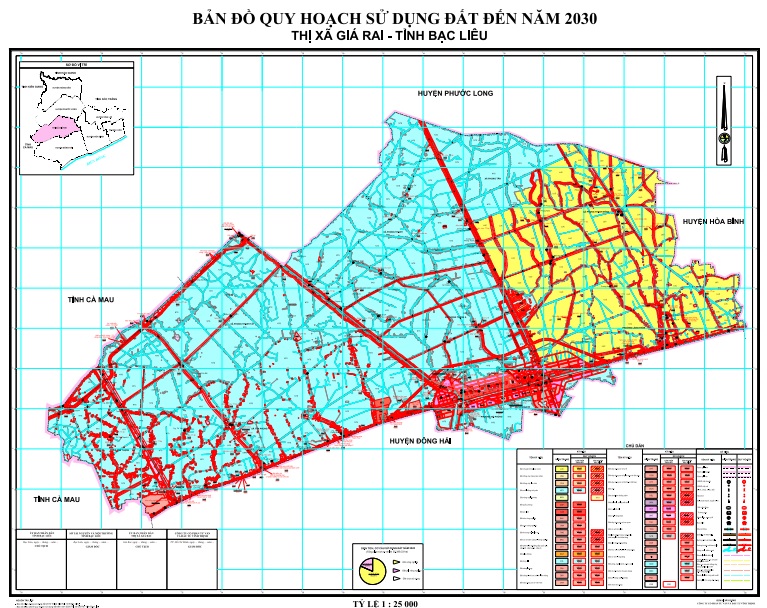 TẢI Bản đồ quy hoạch sử dụng đất Thị xã Giá Rai đến năm 2030