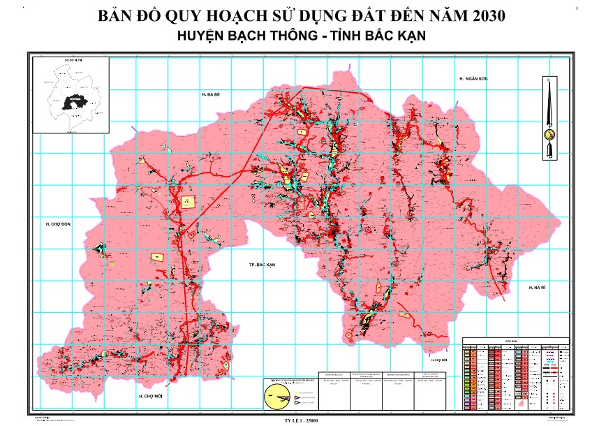 TẢI Bản đồ quy hoạch sử dụng đất Huyện Bạch Thông đến năm 2030