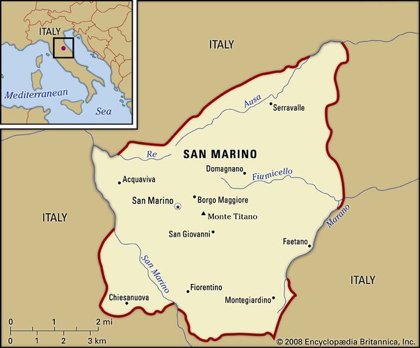 Bản đồ nước San Marino (San Marino Map) khổ lớn năm 2022