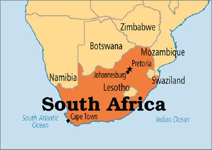 Bản đồ nước Nam Phi (South Africa Map) khổ lớn năm 2022