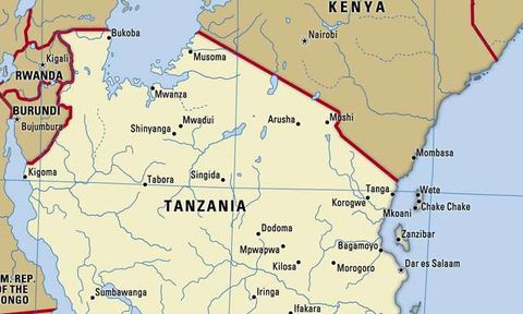 Bản đồ nước Tanzania (Tanzania Map) khổ lớn năm 2022