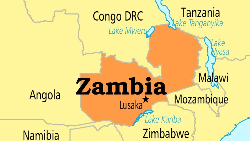 Bản đồ nước Zambia (Zambia Map) khổ lớn năm 2023