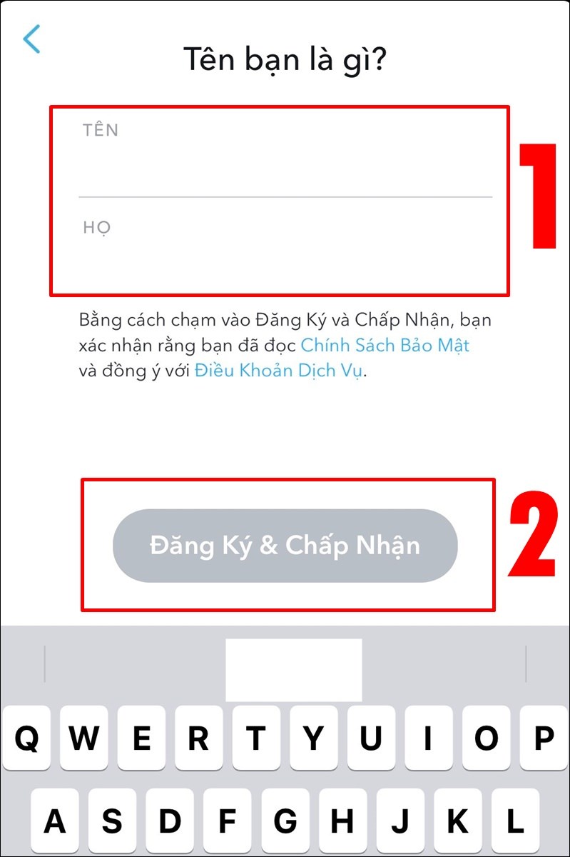 Nhập Tên, Họ và nhấn Đăng ký và Chấp nhận Nhập Tên, Họ và nhấn Đăng ký và Chấp nhận