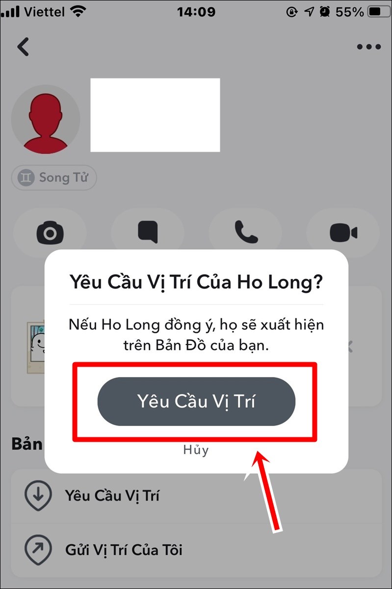 Nhấn Yêu cầu vị trí một lần nữa để xác nhận Nhấn Yêu cầu vị trí một lần nữa để xác nhận