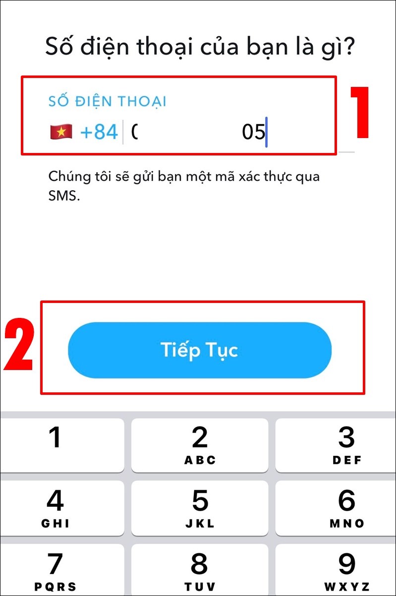 Nhập số điện thoại của bạn và nhấn Tiếp tục Nhập số điện thoại của bạn và nhấn Tiếp tục