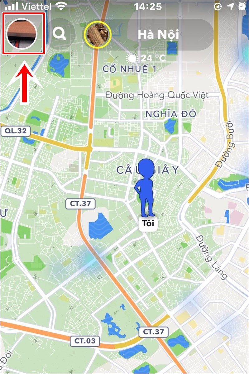 Chọn vào hình đại diện Chọn vào hình đại diện