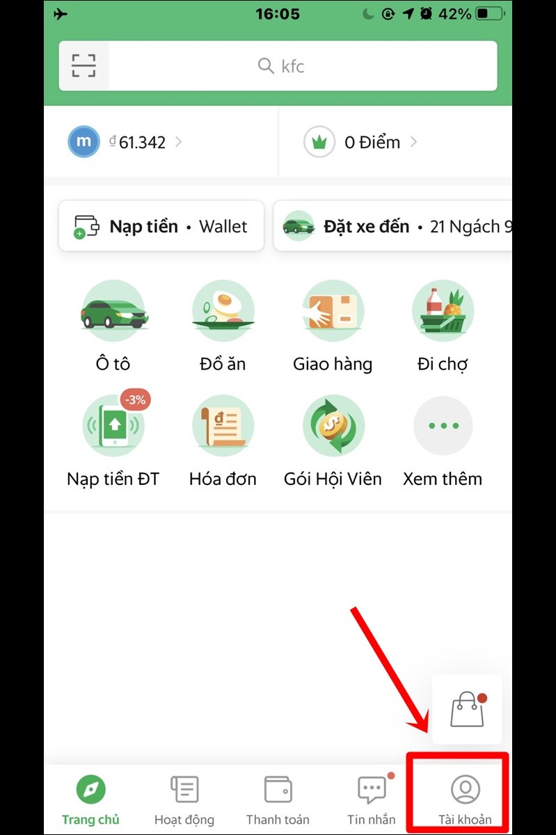Chọn tài khoản Chọn tài khoản