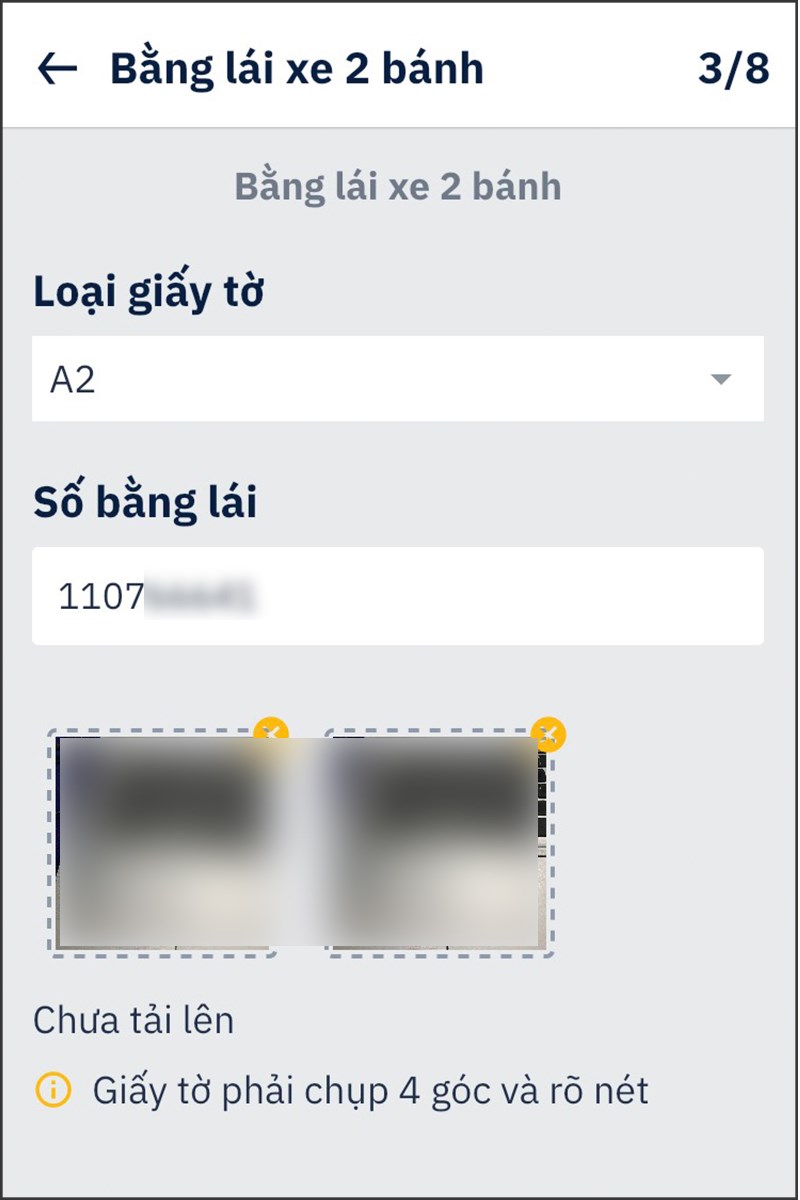 Điền bằng lái xe của mình Điền bằng lái xe của mình