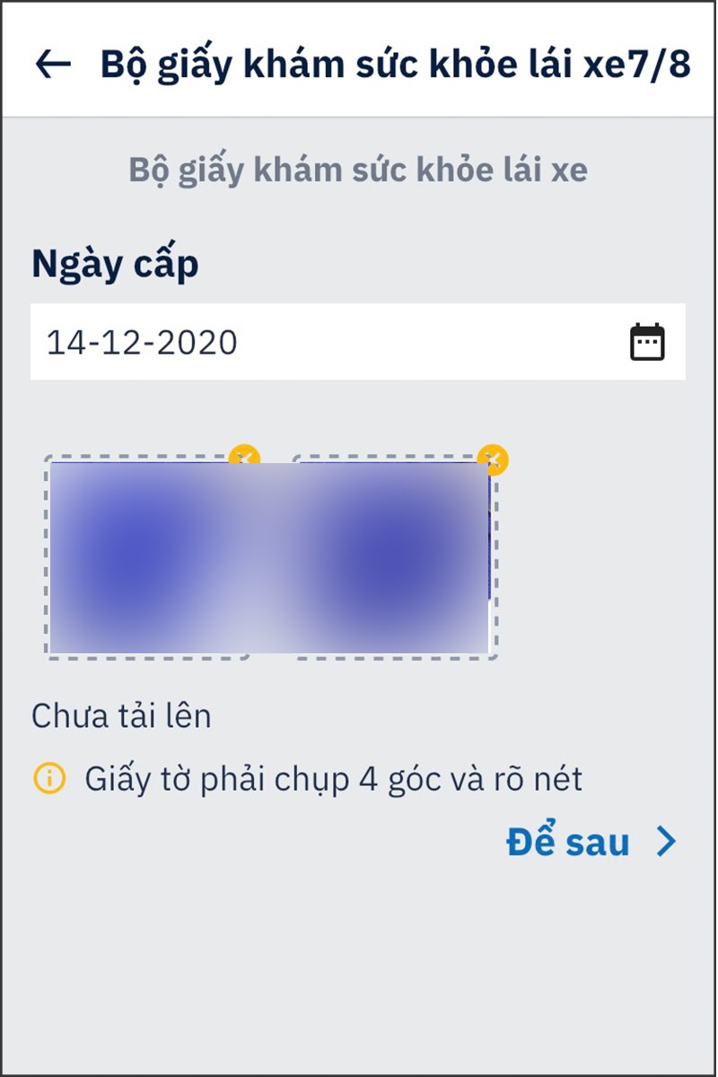 Bộ giấy khám sức khỏe lái xe, ngày cấp. Bộ giấy khám sức khỏe lái xe, ngày cấp.
