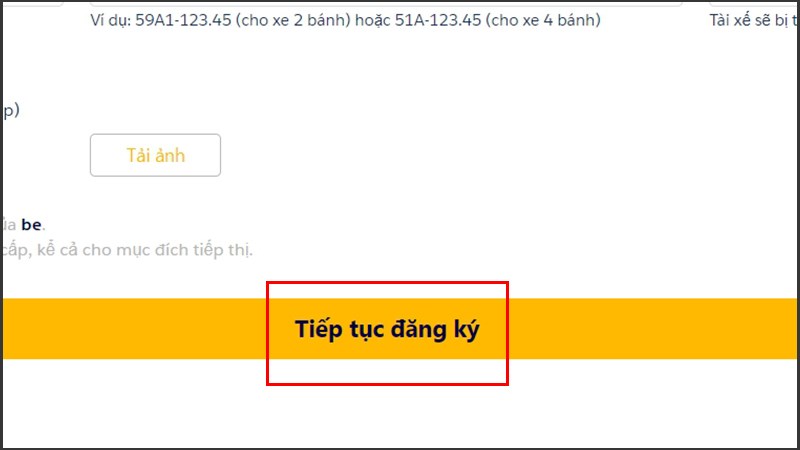 Tiếp tục đăng ký Tiếp tục đăng ký