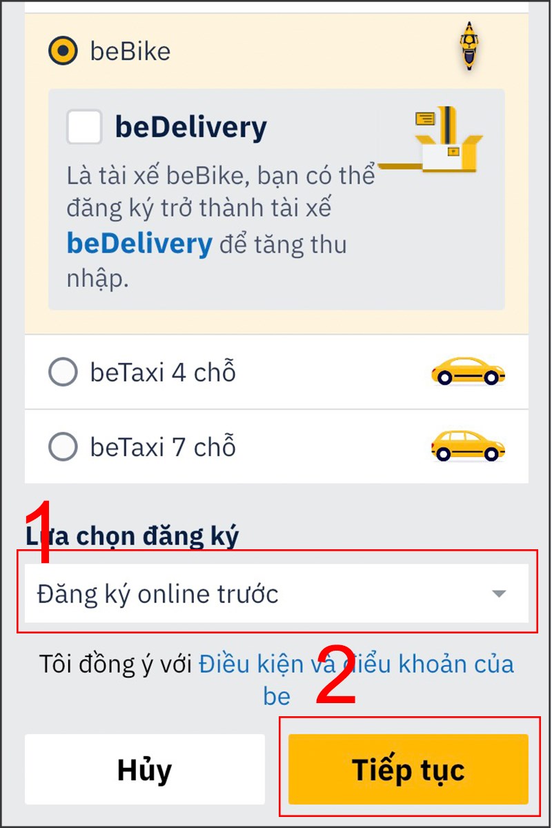 Lựa chọn đăng ký Lựa chọn đăng ký