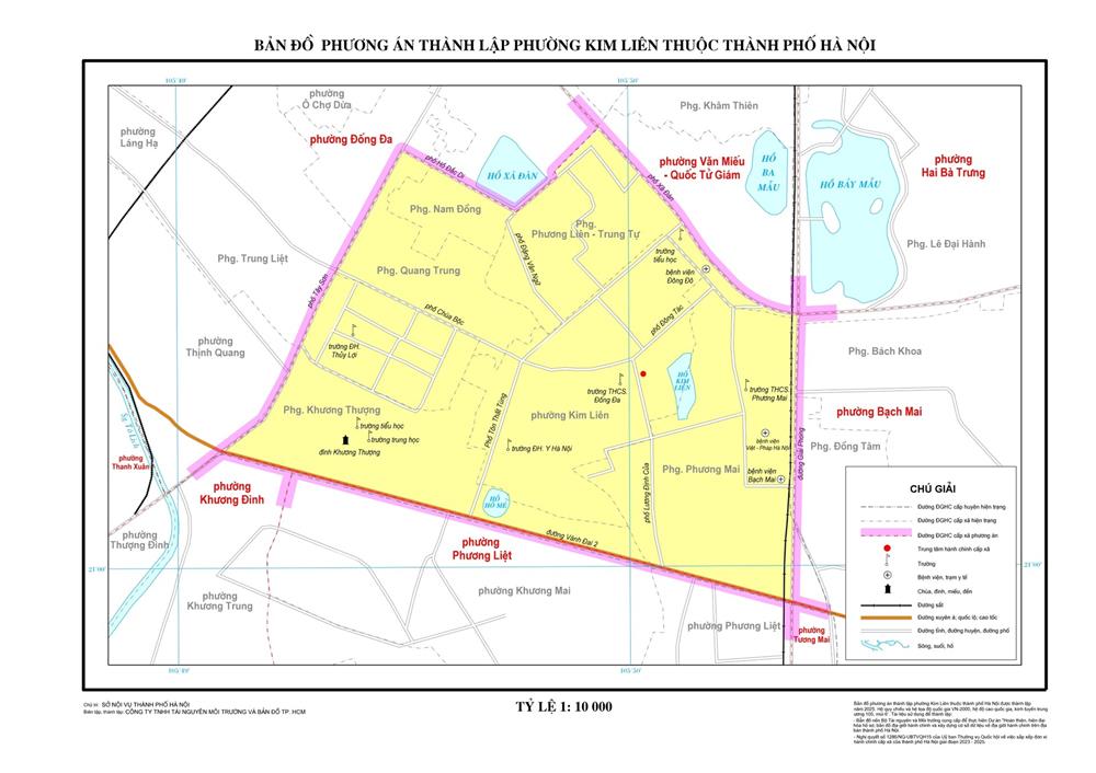 Bản đồ Phường Kim Liên, TP Hà Nội, từ ngày 1.7.2025
