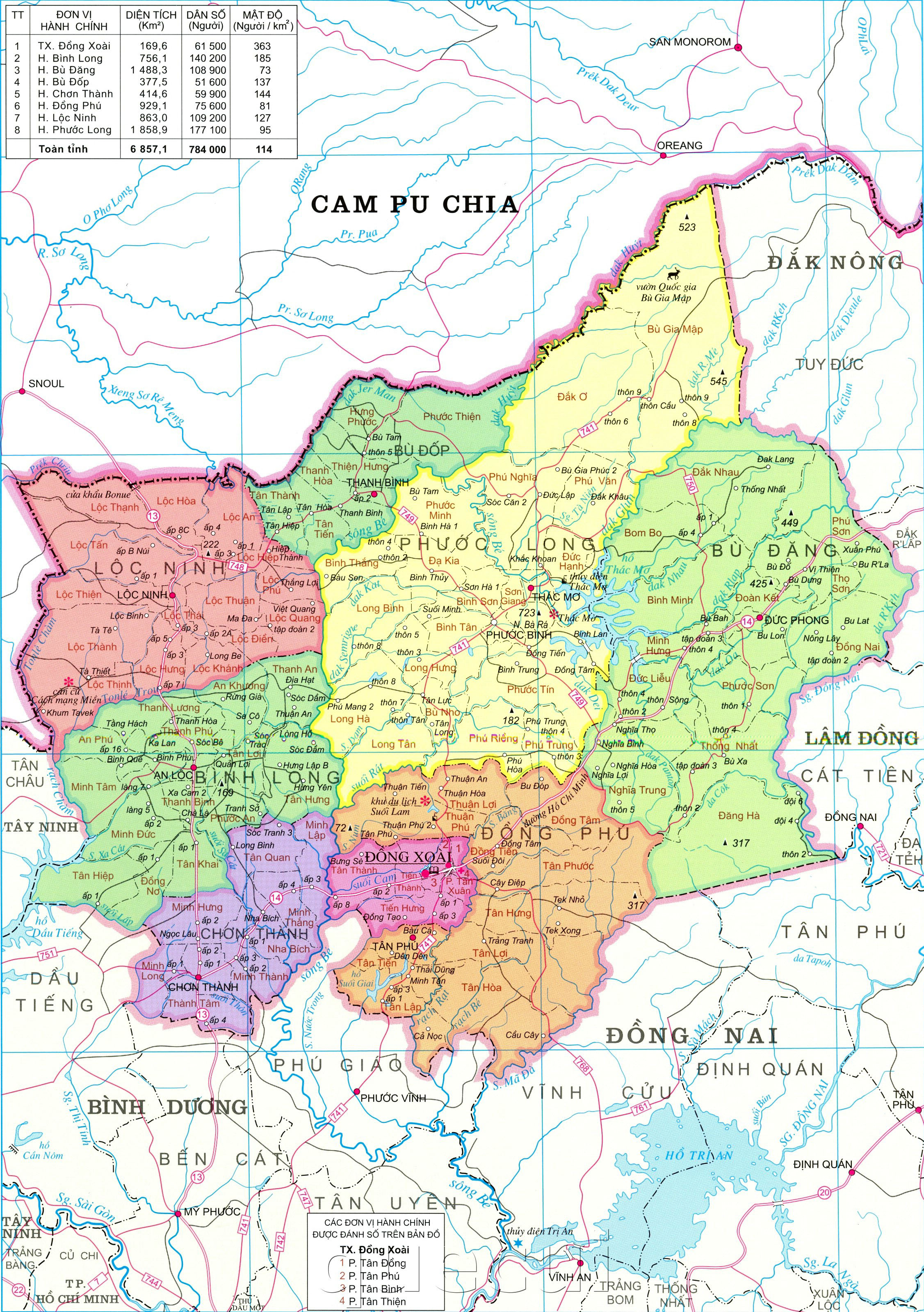 Bản đồ du lịch tỉnh Bình Phước