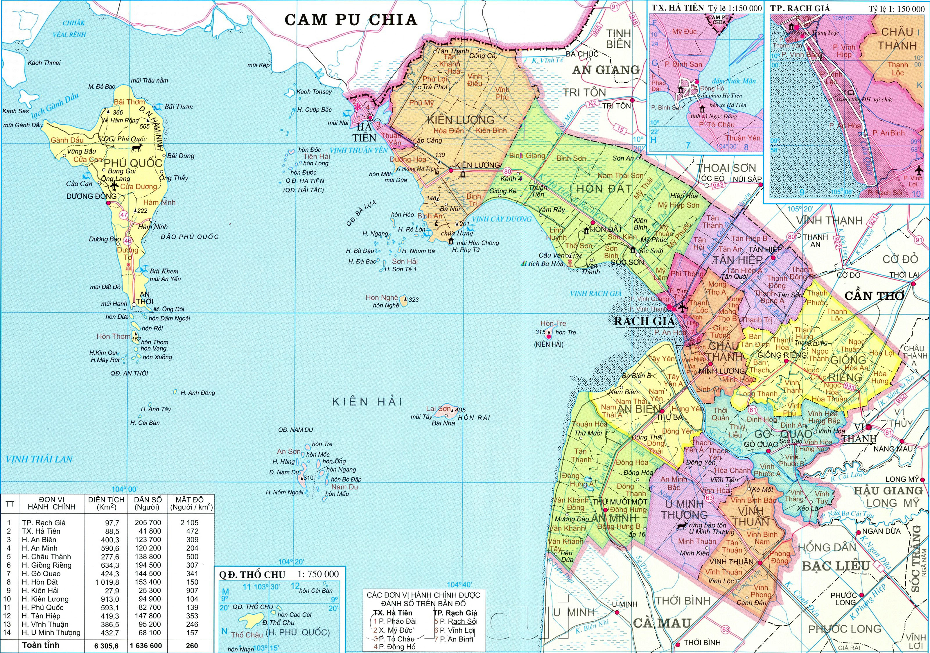 TẢI Bản đồ Hành chính tỉnh Kiên Giang Khổ Lớn Mới Nhất 2024