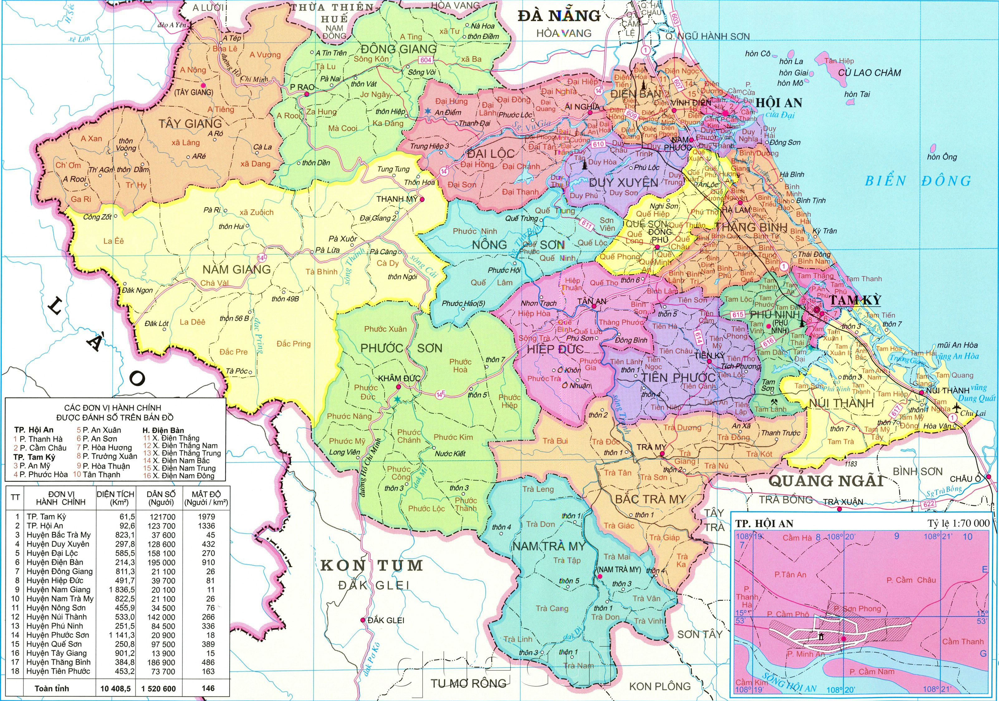 Bản đồ hành chính tỉnh Quảng Nam: Với bản đồ hành chính tỉnh Quảng Nam, bạn sẽ tìm thấy thông tin chính xác về cơ cấu hành chính, các địa danh thông dụng và hệ thống giao thông tại đây. Hãy sẵn sàng khám phá vùng đất này với một lịch trình chuẩn xác.