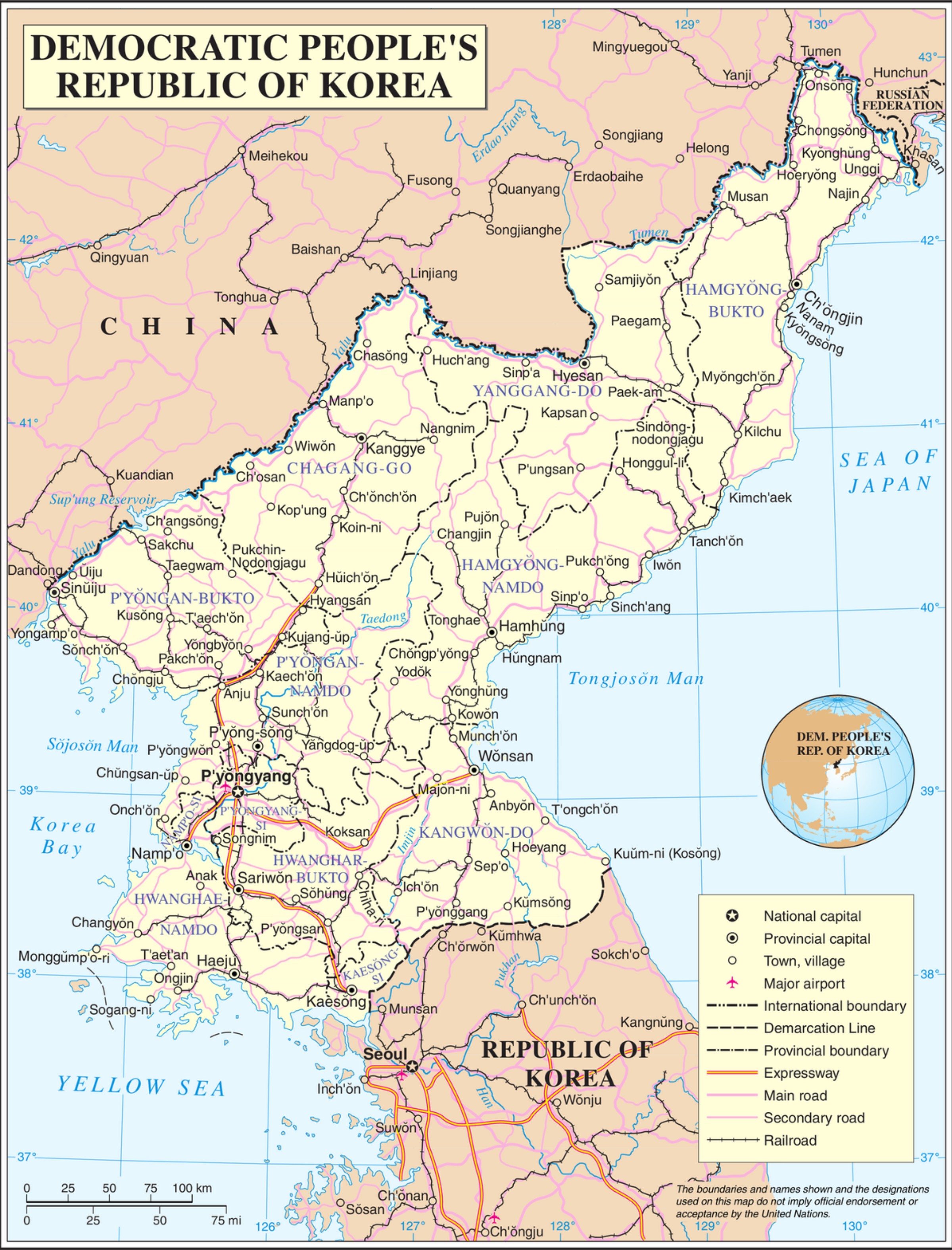 Bản đồ Triều Tiên 2022