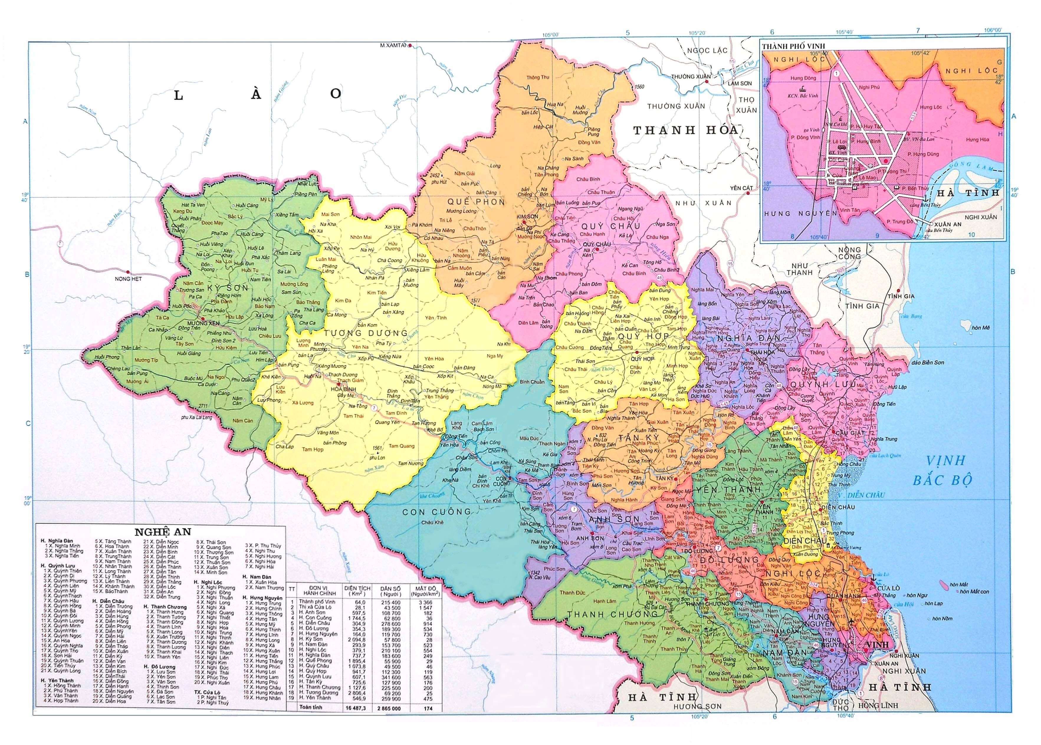Bản đồ Hành chính tỉnh Nghệ An 2024: Bản đồ hành chính tỉnh Nghệ An sẽ cập nhật những thông tin mới nhất về diện tích, dân số và các huyện, thành phố của tỉnh. Hãy cùng khám phá bản đồ này để hiểu rõ hơn về quy mô và phát triển của tỉnh Nghệ An.