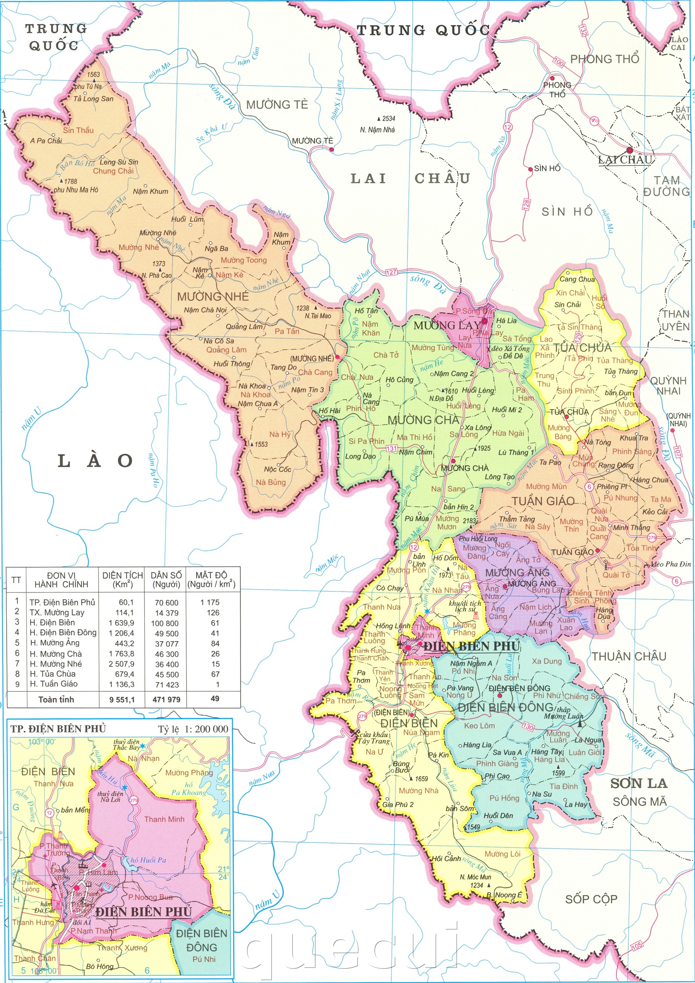 Bản đồ sử dụng đất tại tỉnh Điện Biên