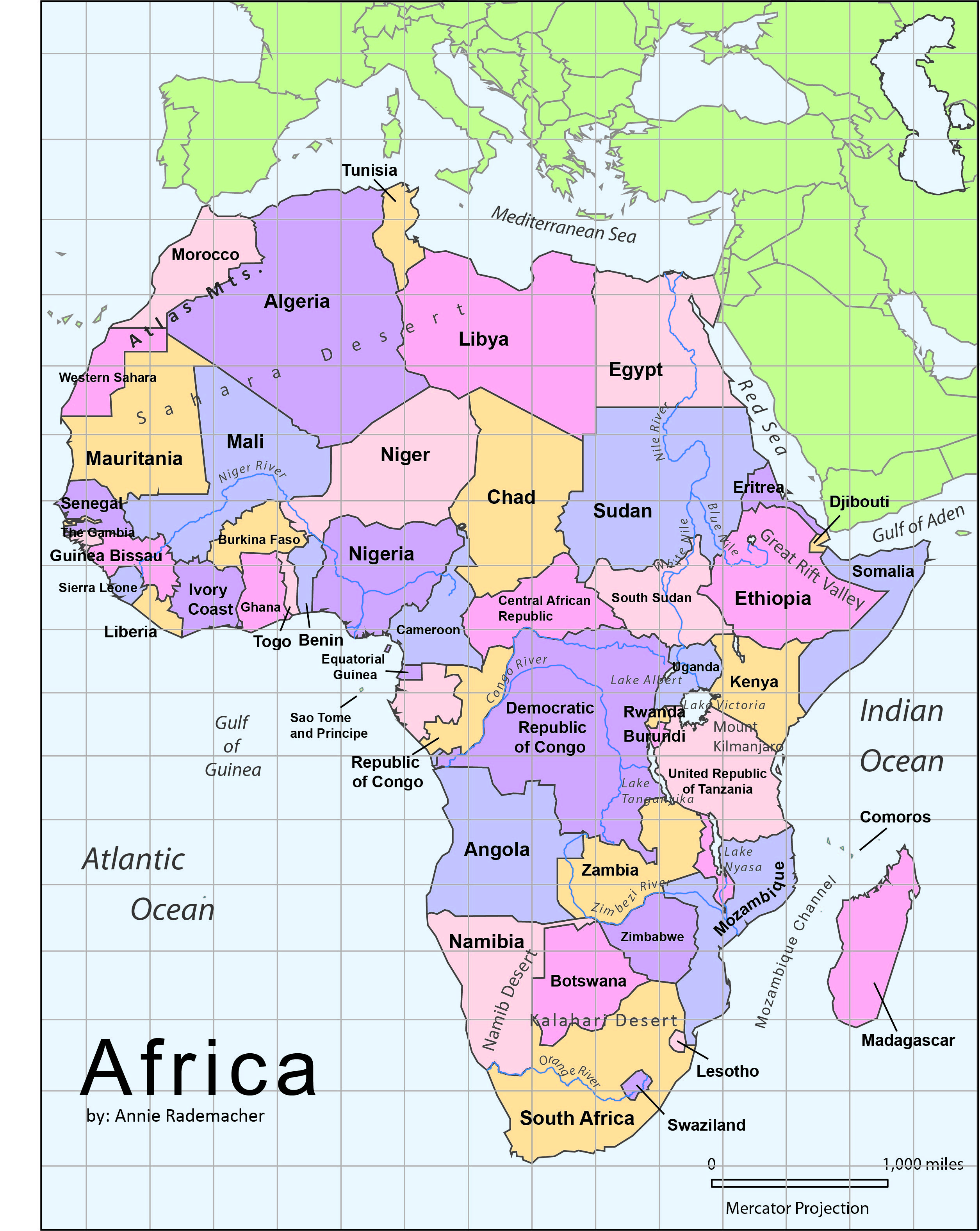 TẢI Bản đồ các nước Châu Phi (Africa Map) khổ lớn 2022 6