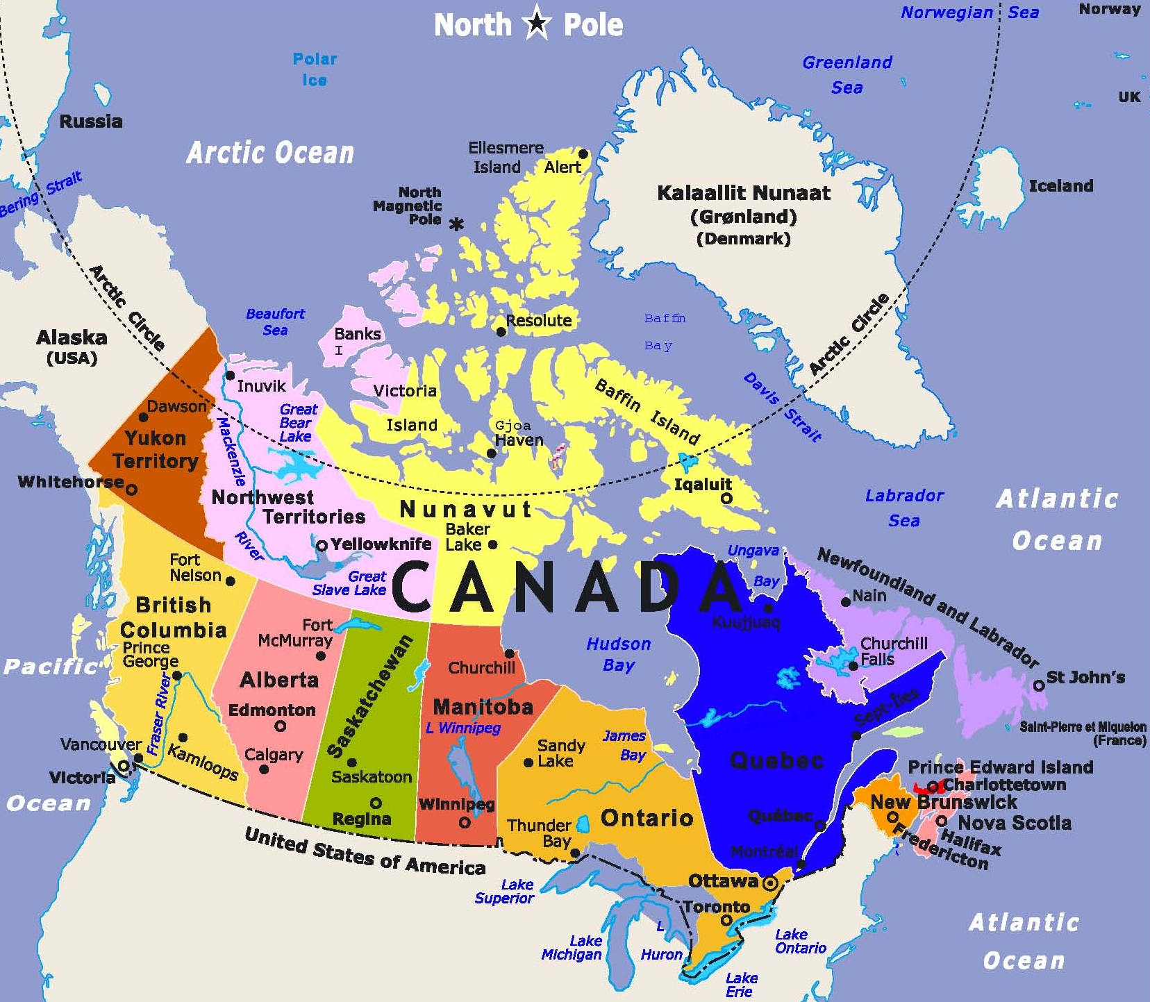 TẢI Bản đồ đất nước Canada khổ lớn phóng to năm 2023