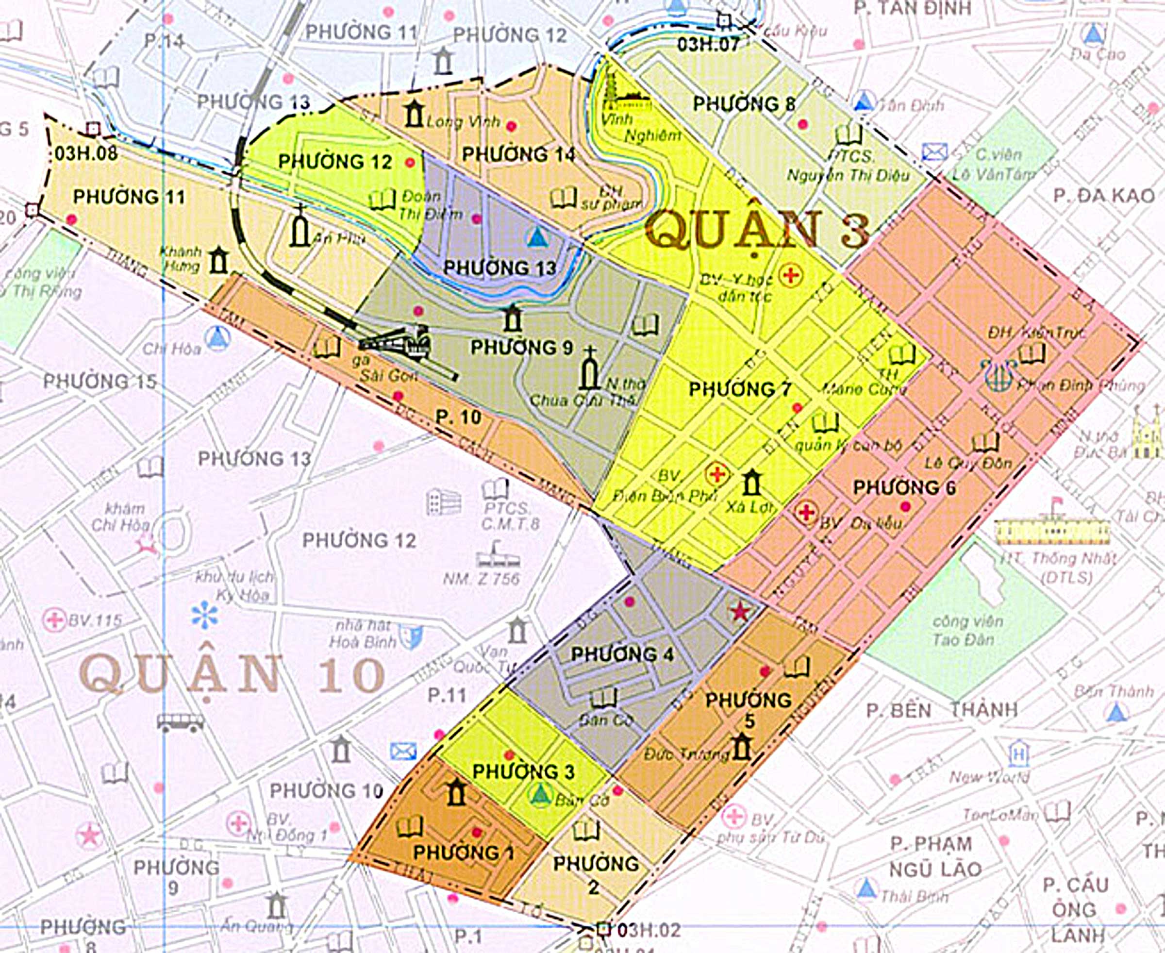 Bản đồ Hành chính Quận 3 & Thông tin quy hoạch đến năm 2030