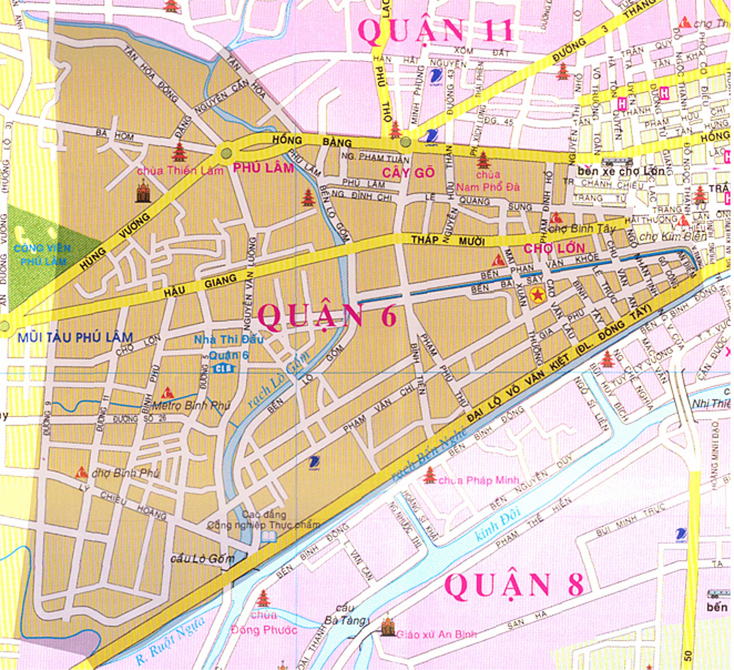Bản đồ các phường và các tuyến đường tại Quận Phú Nhuận