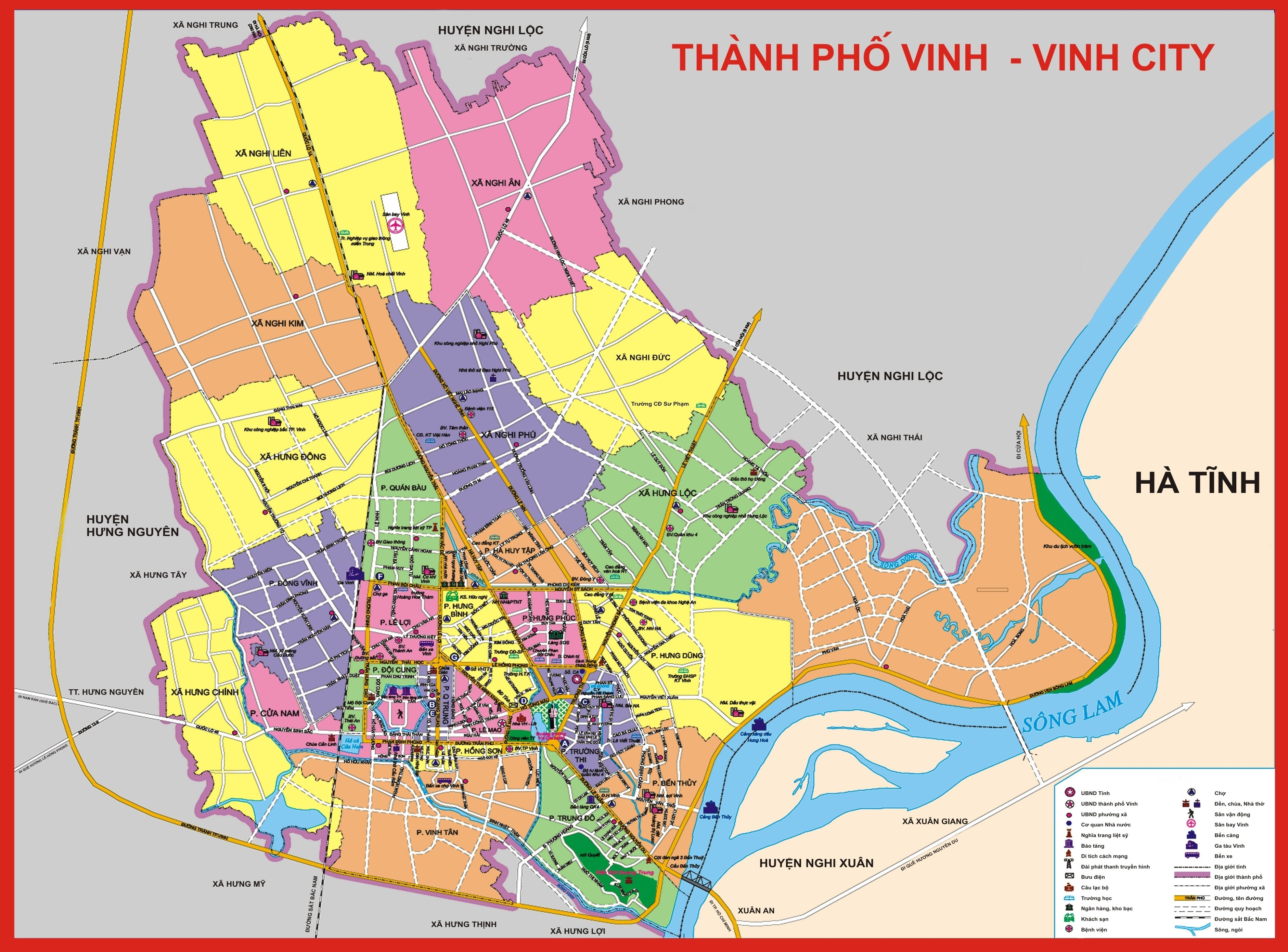 Bản đồ hành chính huyện Thanh Chương