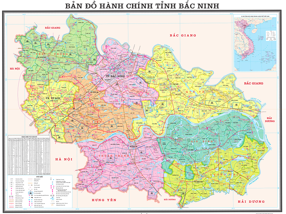 TẢI Bản đồ hành chính Thành phố Bắc Ninh Khổ lớn 2023