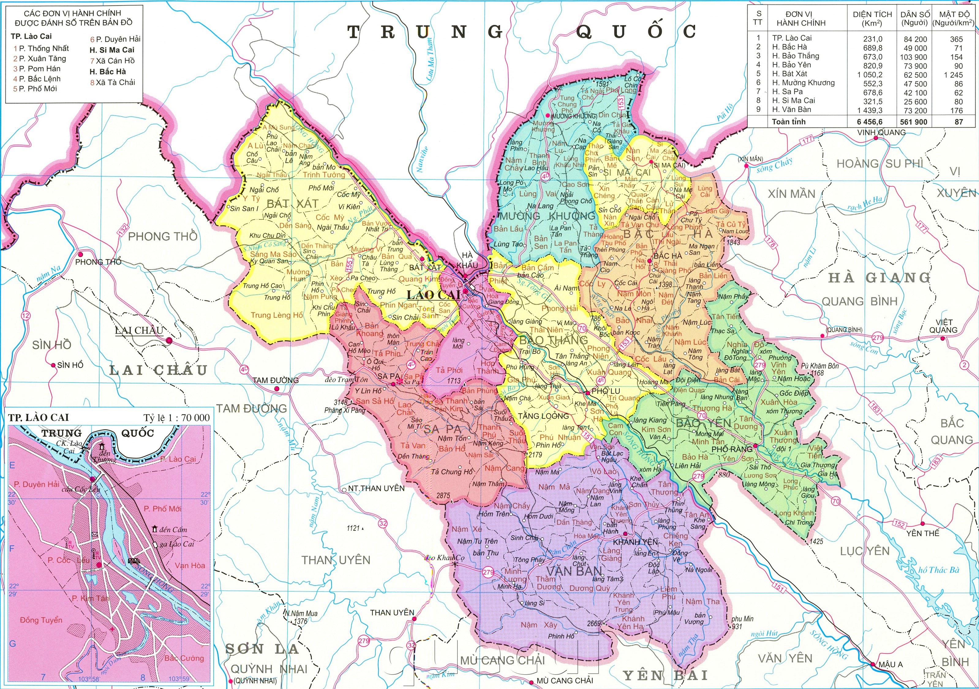Bản đồ hành chính tỉnh Lào Cai mới nhất năm 2024 sẽ giúp bạn hiểu rõ hơn về các đơn vị hành chính thuộc tỉnh Lào Cai. Cùng khám phá vùng đất này và khám phá những địa điểm hấp dẫn như Sapa, Fansipan, hay thác Bạc.