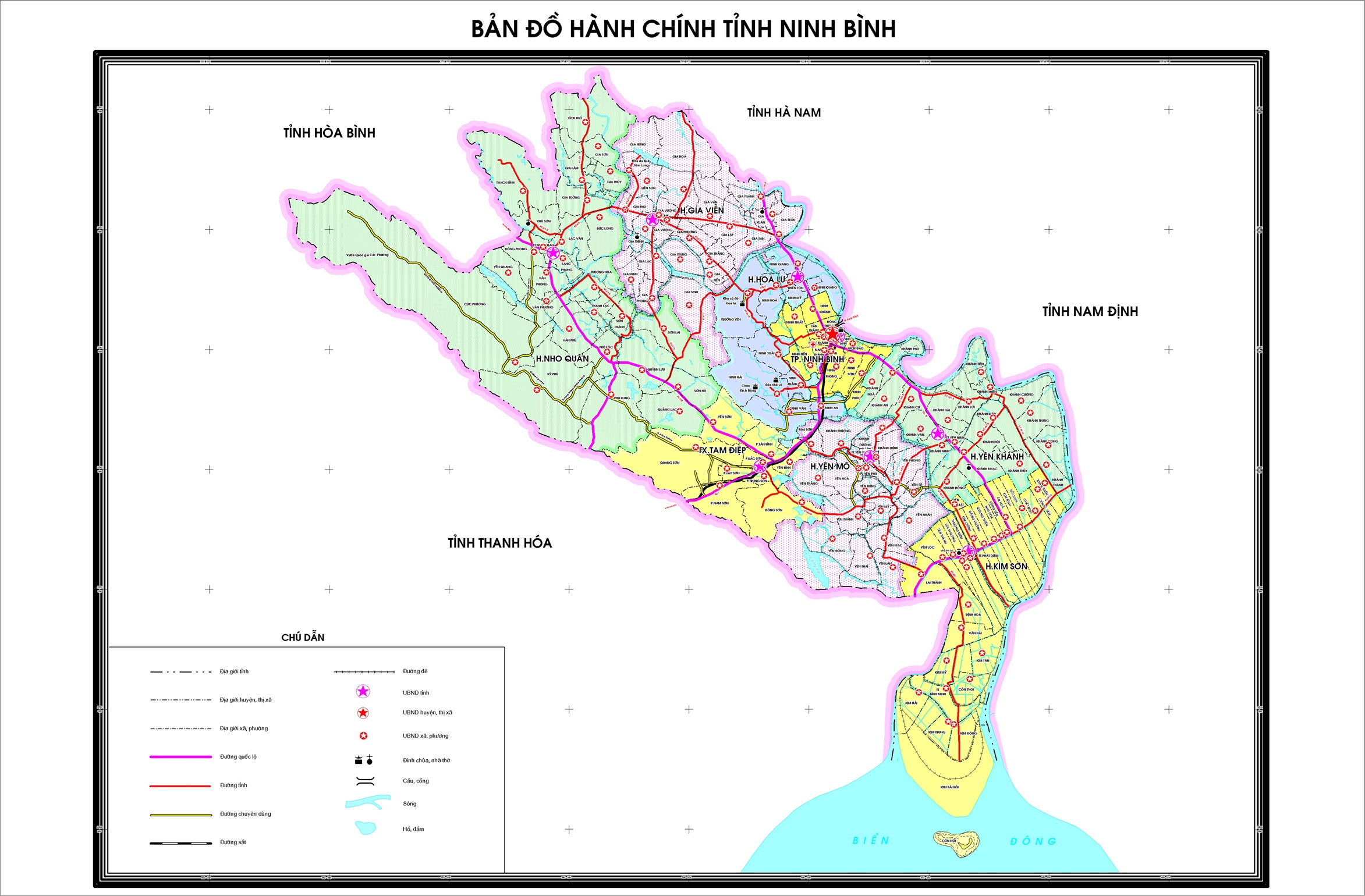 Bản đồ hành chính tỉnh Ninh Bình năm 2022