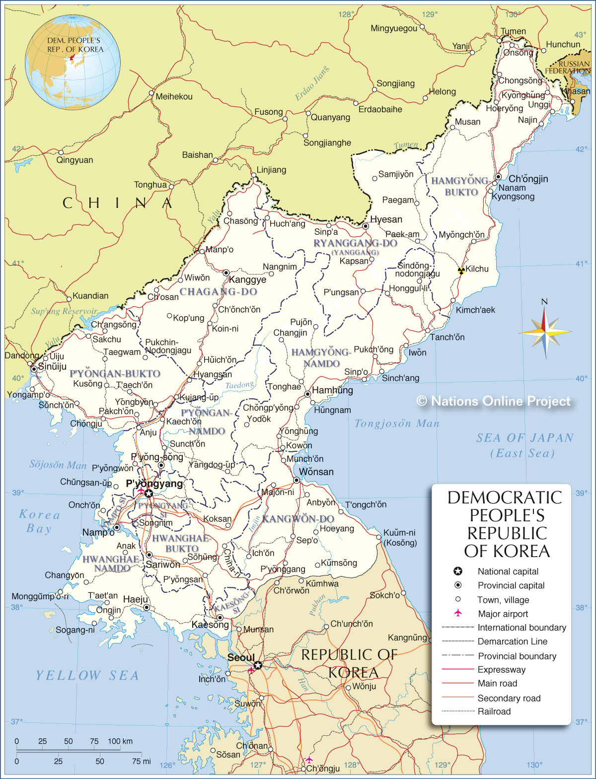 Korea North Admin Map 