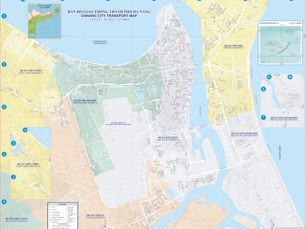 Bản đồ các tuyến đường tại  thành phố Đà Nẵng năm 2022